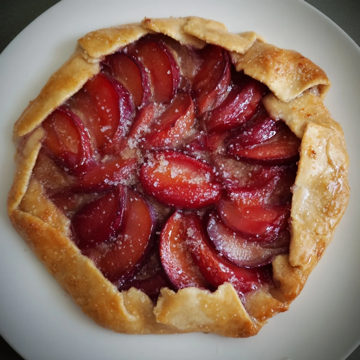 Sweet honey mingling with ripe plums in this homemade Honey and Plum Galette dessert.