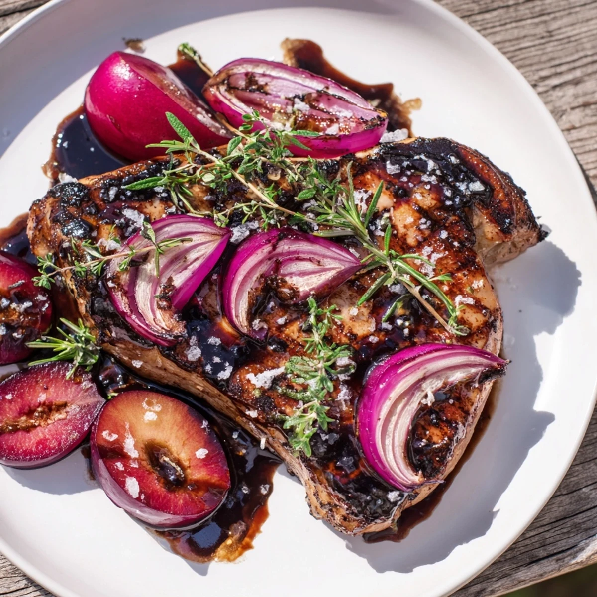 Tender Plum-Soft Pork Chops bathed in a rich, balsamic glaze – a perfect, satisfying skillet meal.