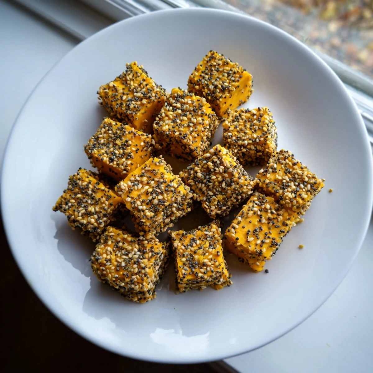 Savory everything bagel seasoning cheese cubes: a quick, easy, and flavorful party appetizer or snack.
