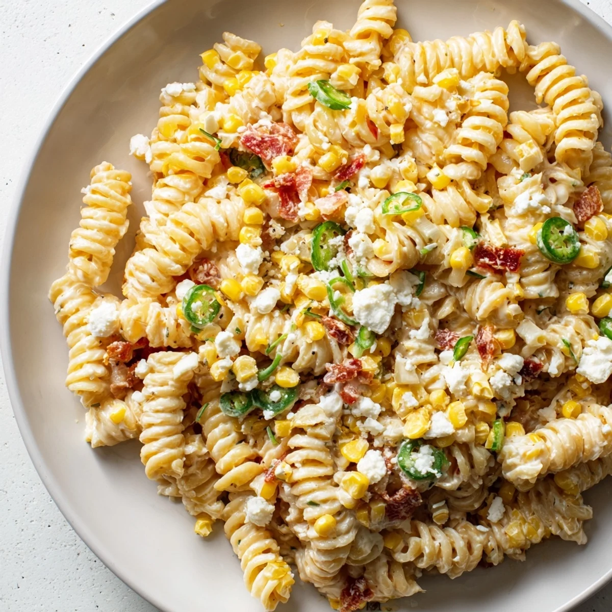 Creamy and flavorful One-Pot Mexican Street Corn Pasta, ready to serve with fresh cilantro and lime wedges.