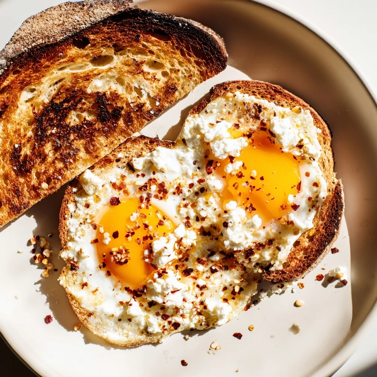 Feta Fried Eggs Grilled Cheese