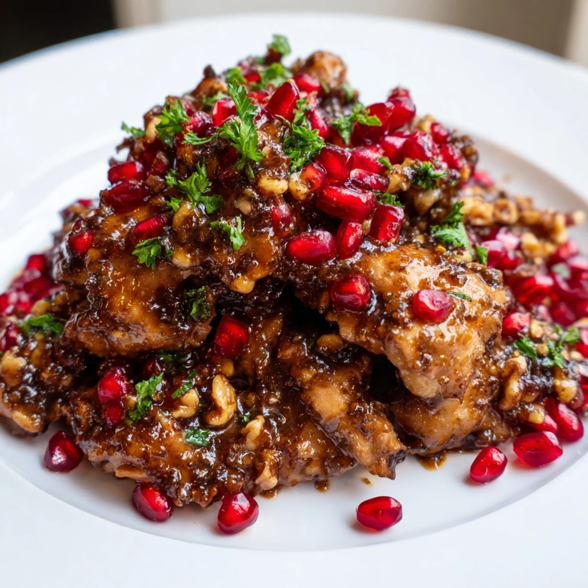 This flavorful Iranian Fesenjan presents tender duck in a sweet and tart pomegranate sauce.