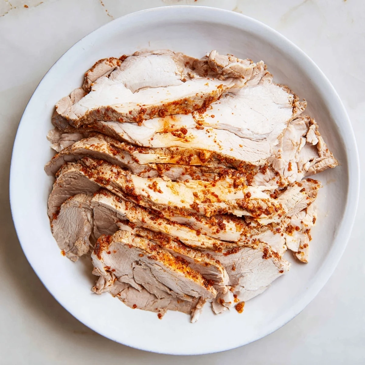 Tender Turkish döner meat, thinly sliced, ready to be wrapped in warm pita for a delicious meal.