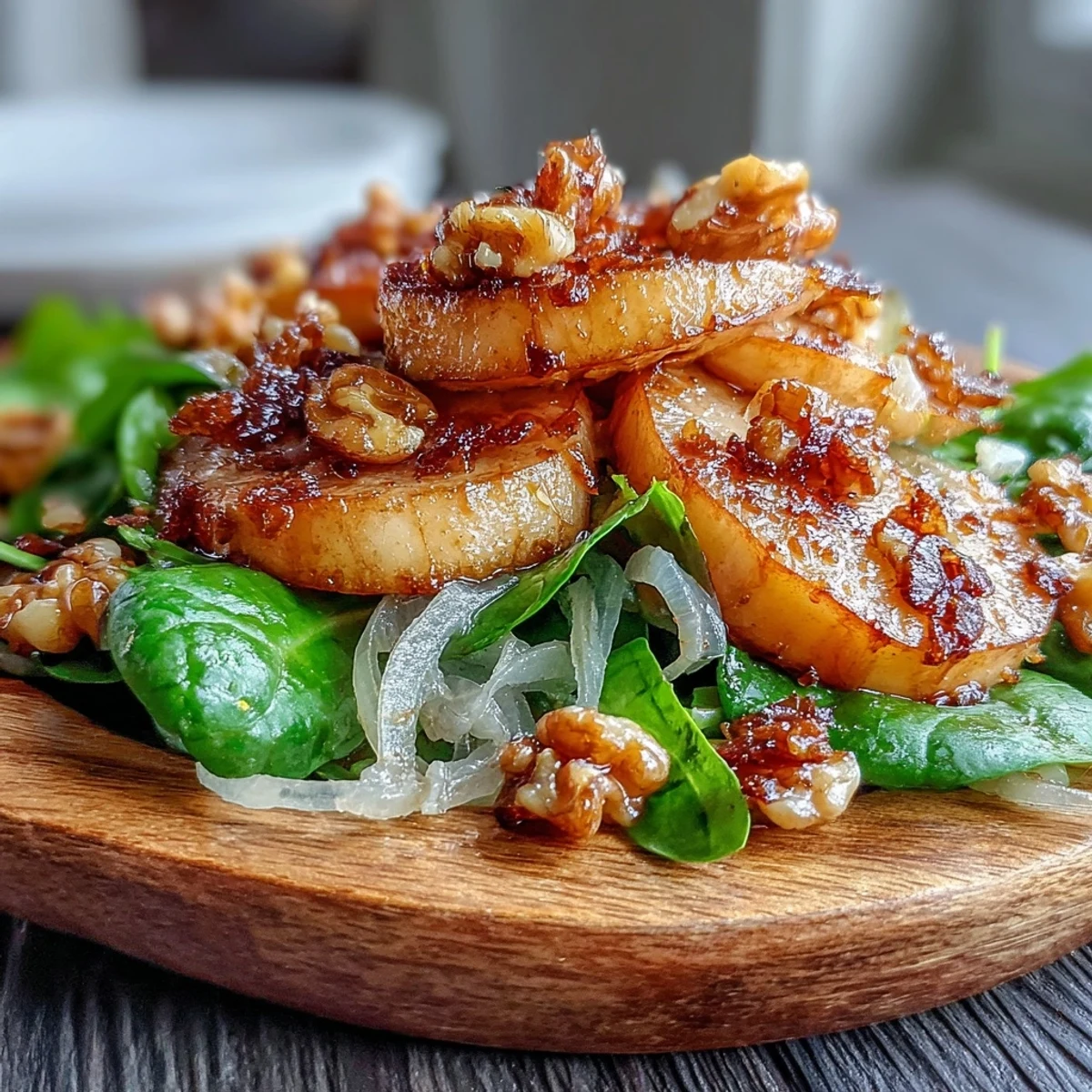 Fresh parsley garnishes this warm, tangy salad served alongside roasted pork or sausages for a rustic meal. 