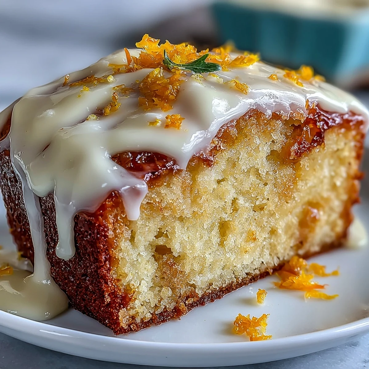 Freshly baked Heavenly Blood Orange Yogurt Cake topped with vibrant blood orange slices.