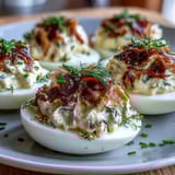 Smoked Salmon Deviled Eggs Bagel