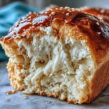 Fluffy, cloud-like Japanese Milk Bread with a light golden top, ideal for sandwiches or enjoying fresh from the oven.