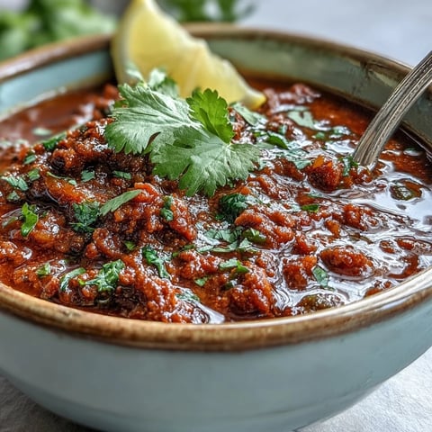 A warm bowl of Venison Keema Curry, featuring tender ground venison and peas in a rich, aromatic gravy.