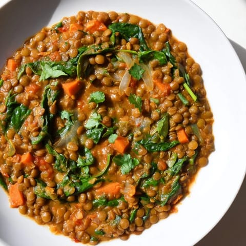 Lentil Spinach Curry Hearty