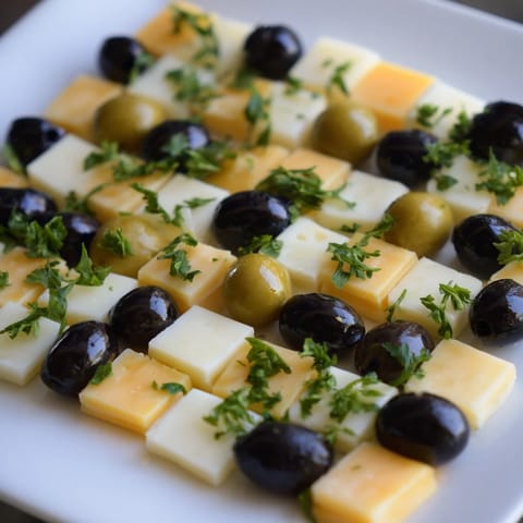 Cheese and Olive Chessboard