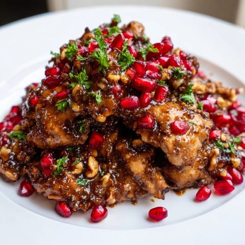 This flavorful Iranian Fesenjan presents tender duck in a sweet and tart pomegranate sauce.