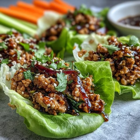 Colorful turkey lettuce wraps filled with savory meat and paired with vibrant, crisp veggie sticks for a satisfying crunch.  