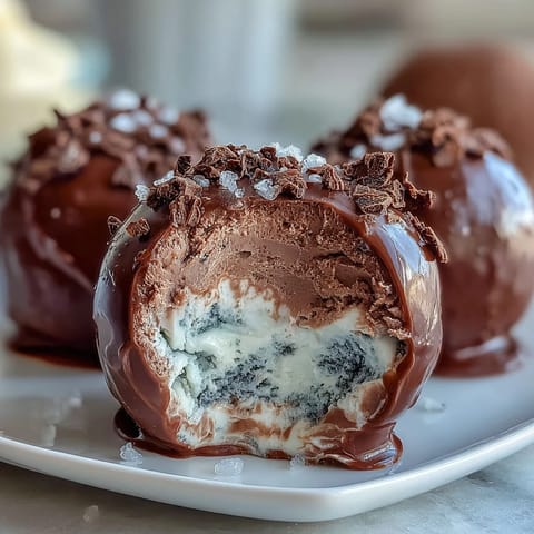 Delicate mochi shells encase rich, nutty black sesame ice cream for a delightful textural treat.  