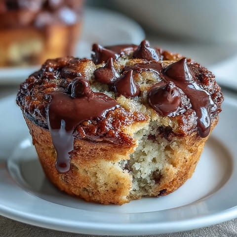 2. Moist banana muffins made with tangy sourdough discard, studded with rich chocolate chips and a hint of cinnamon.  