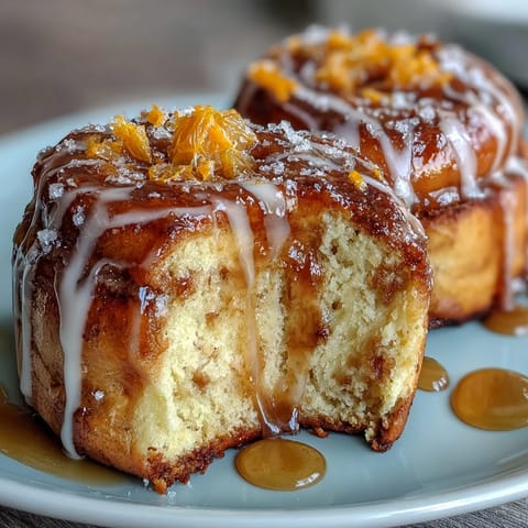 Fluffy orange rolls with fresh zest, baked golden and drizzled with citrus glaze for a bright breakfast treat.  