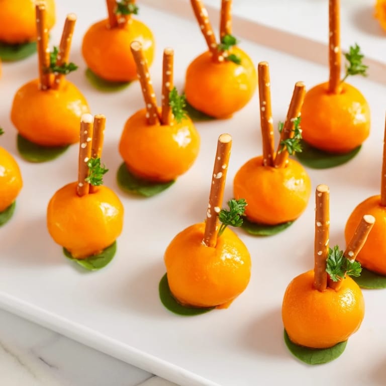 Vibrant The Pumpkin Patch Grid snack: cheese balls evoke a pumpkin patch, perfect for fall gatherings.