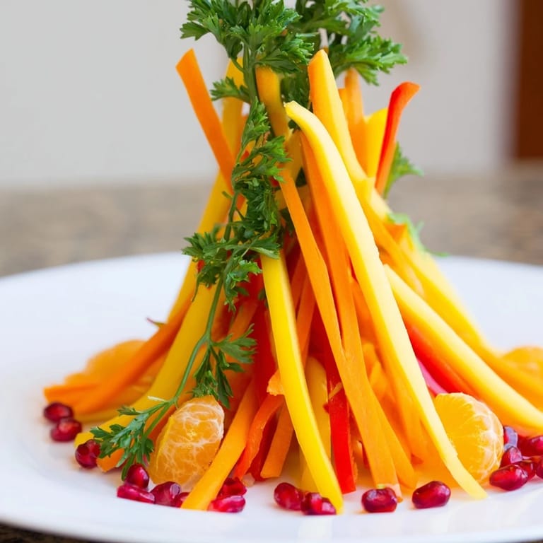 This Bonfire Warmth Centerpiece shows colorful veggie sticks, perfect for dipping and easy to assemble for parties.