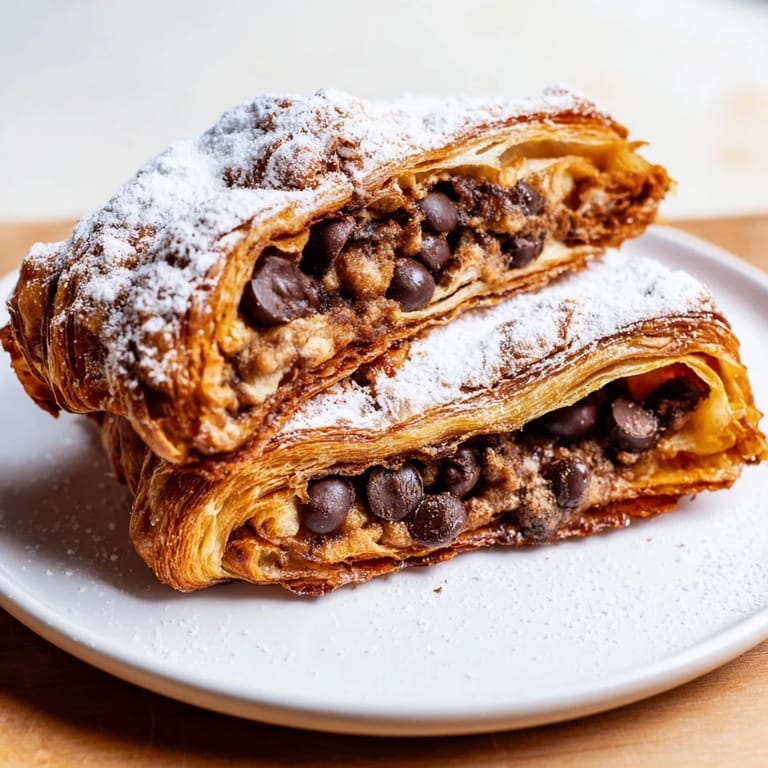 Golden-baked Cookie Croissant, a delicious combination of croissant pastry and sweet cookie dough inside.