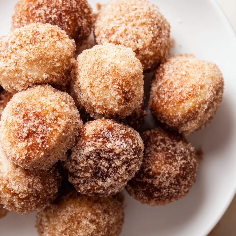 A close-up of warm, fluffy air fryer cinnamon donuts, ready to be devoured as a treat.