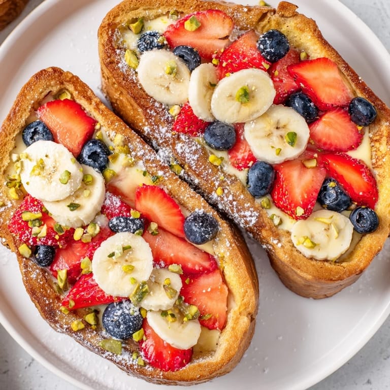 A close-up view provides a tantalizing look at perfectly baked Viral Yogurt Toast, ready to eat now.