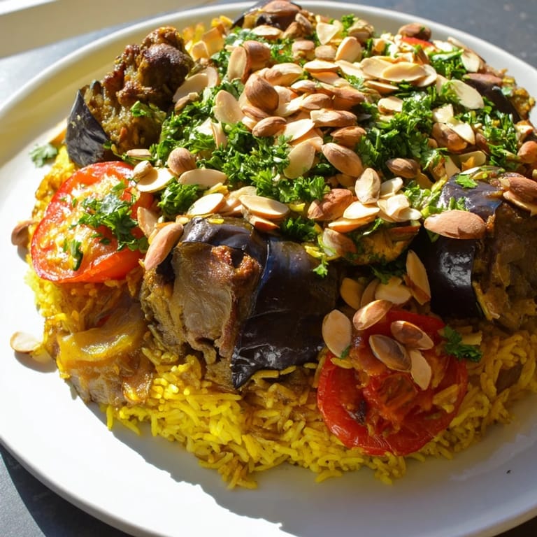 This stunning Maqluba features aromatic, spiced rice and a beautiful, upside-down presentation for sharing.