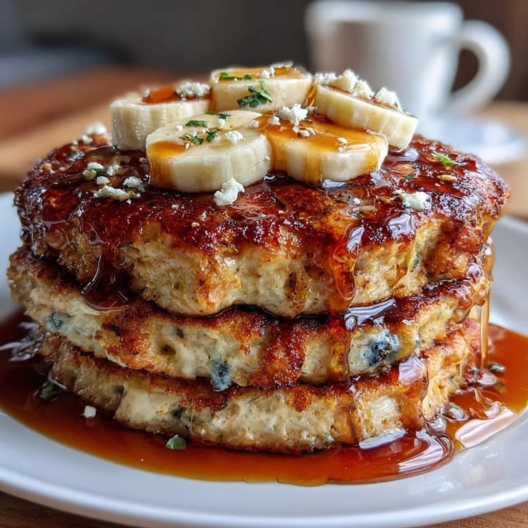 Golden brown Protein Power Pancakes served warm with berries.