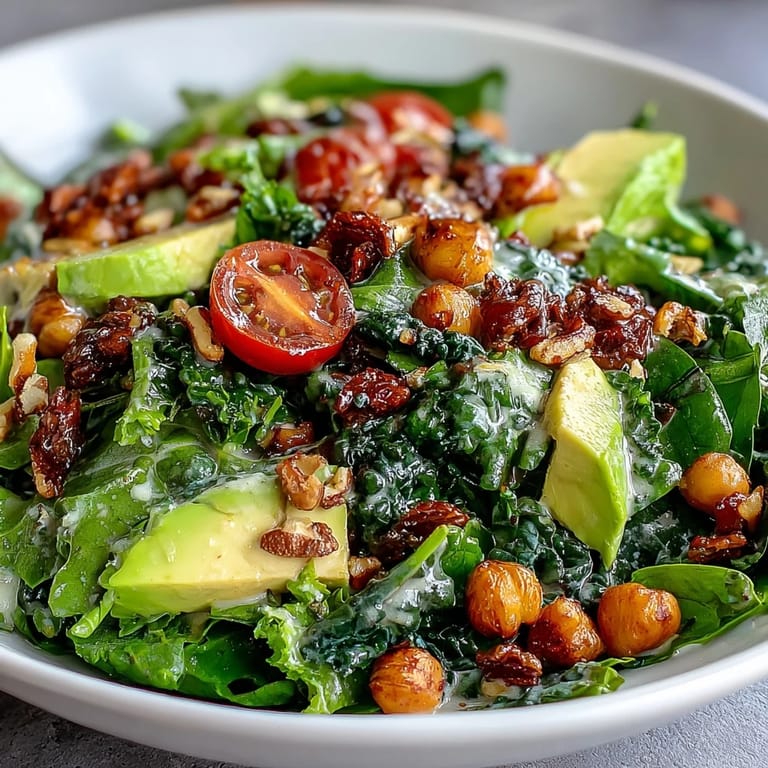 Colorful Mixed Greens Power Bowl with chickpeas, cucumber, and bell peppers, drizzled with tangy lemon dressing.