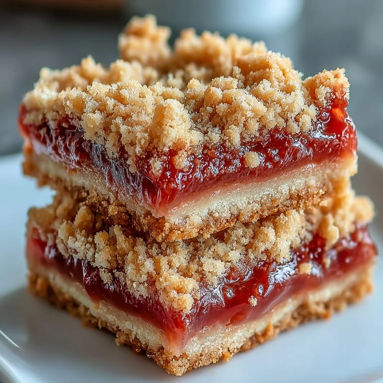Homemade guava jam bars on a cooling rack, showing the sweet guava filling and crumbly texture.  