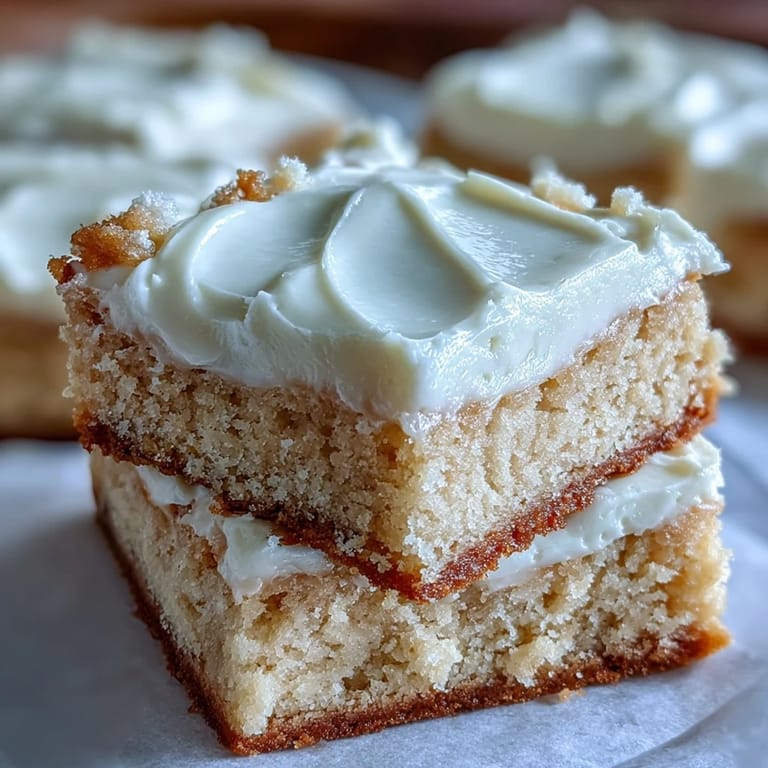 Freshly baked Almond Flour Sugar Cookie Bars stacked high, showing chewy texture and golden edges. 