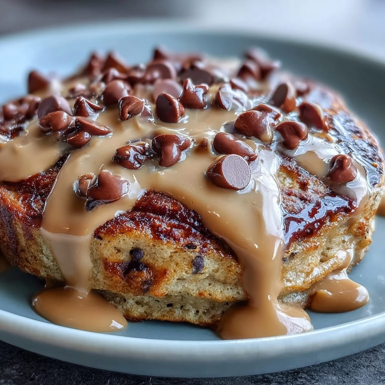 Two ramekins of freshly baked Peanut Butter Cup Protein Pancake Bowl served with maple syrup for a decadent breakfast.