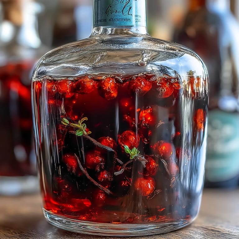 Luxurious black currant rum liqueur served over ice, highlighting deep purple hue and sweet fruit-forward flavor.