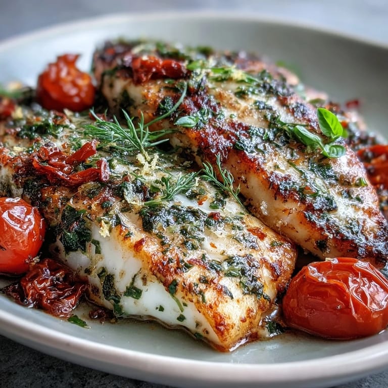 Easy sheet pan garlic herb tilapia with tender fillets, zucchini, and cherry tomatoes, bursting with fresh flavors.  