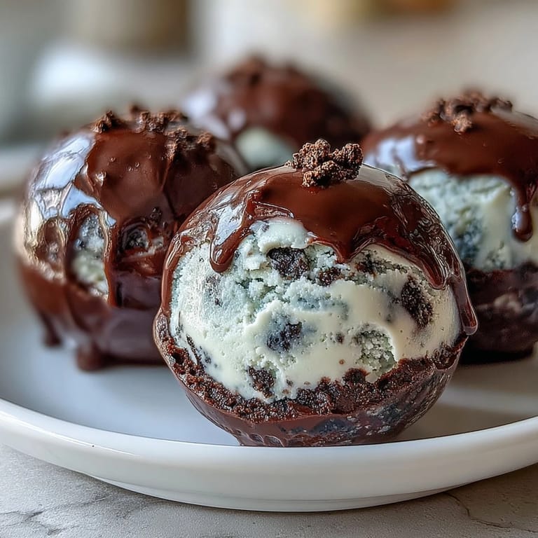 Handcrafted mochi balls filled with smooth black sesame ice cream, ideal for a sweet ending.