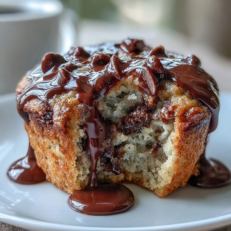 3. Warm banana muffins packed with semisweet chocolate chips and sourdough flavor, ideal for a cozy morning treat.