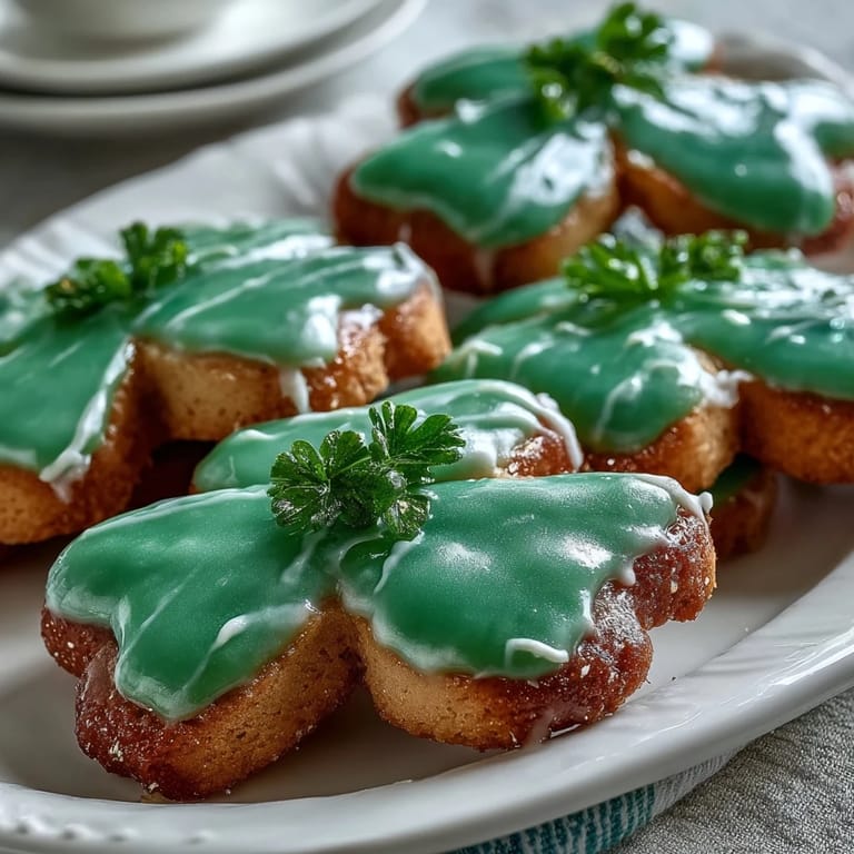 2. Delightful shamrock-shaped sugar cookies with smooth green royal icing, ideal for St. Patrick's Day parties or festive gifting.