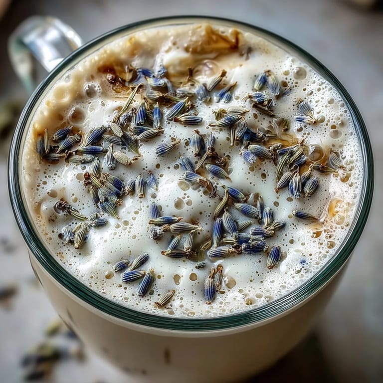 3. Refreshing iced lavender oat milk latte with chilled oat milk, espresso, and fragrant lavender syrup over ice.