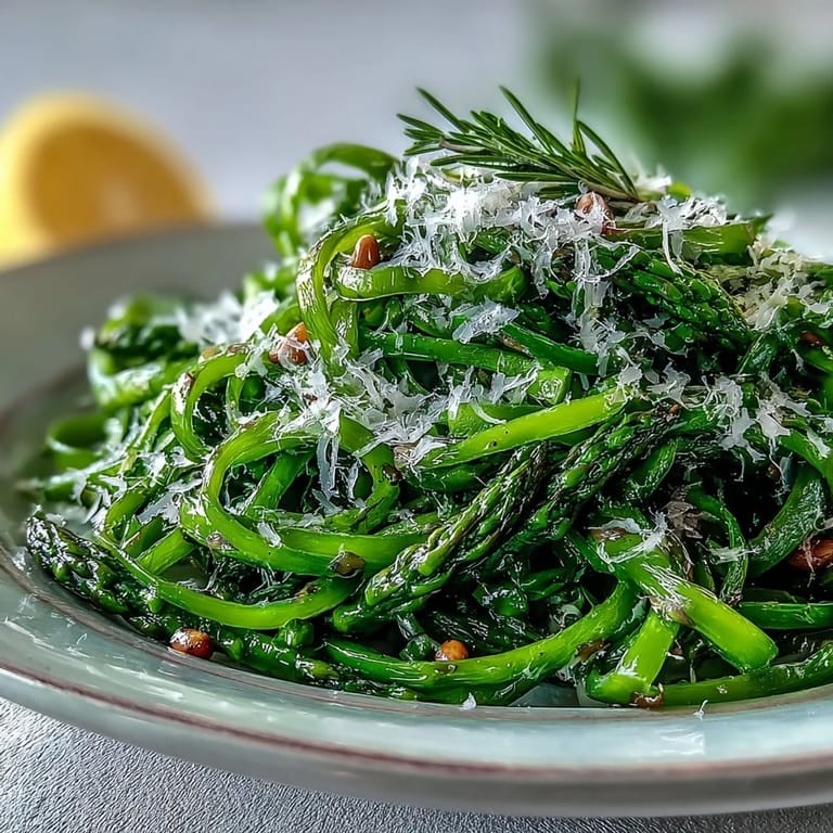Spring asparagus salad with lemon and Parmesan, delicate shaved asparagus in tangy citrus dressing with nutty cheese shavings.