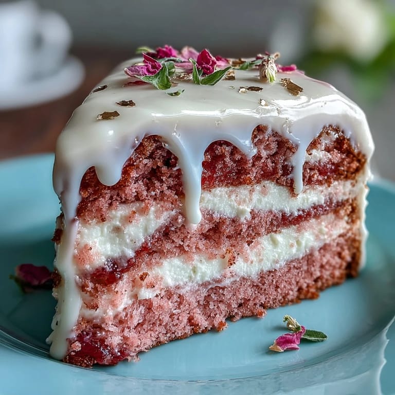 Taste this delicate Bridal Shower Rosé Velvet Cake, ready for celebration.
