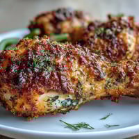 Juicy keto baked chicken drumsticks coated in zesty homemade ranch seasoning, served with crisp roasted green beans for a low-carb dinner.  