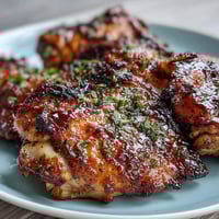 Easy Sheet Pan Chicken & Veggie Dinner with golden roasted chicken thighs and tender carrots and potatoes.